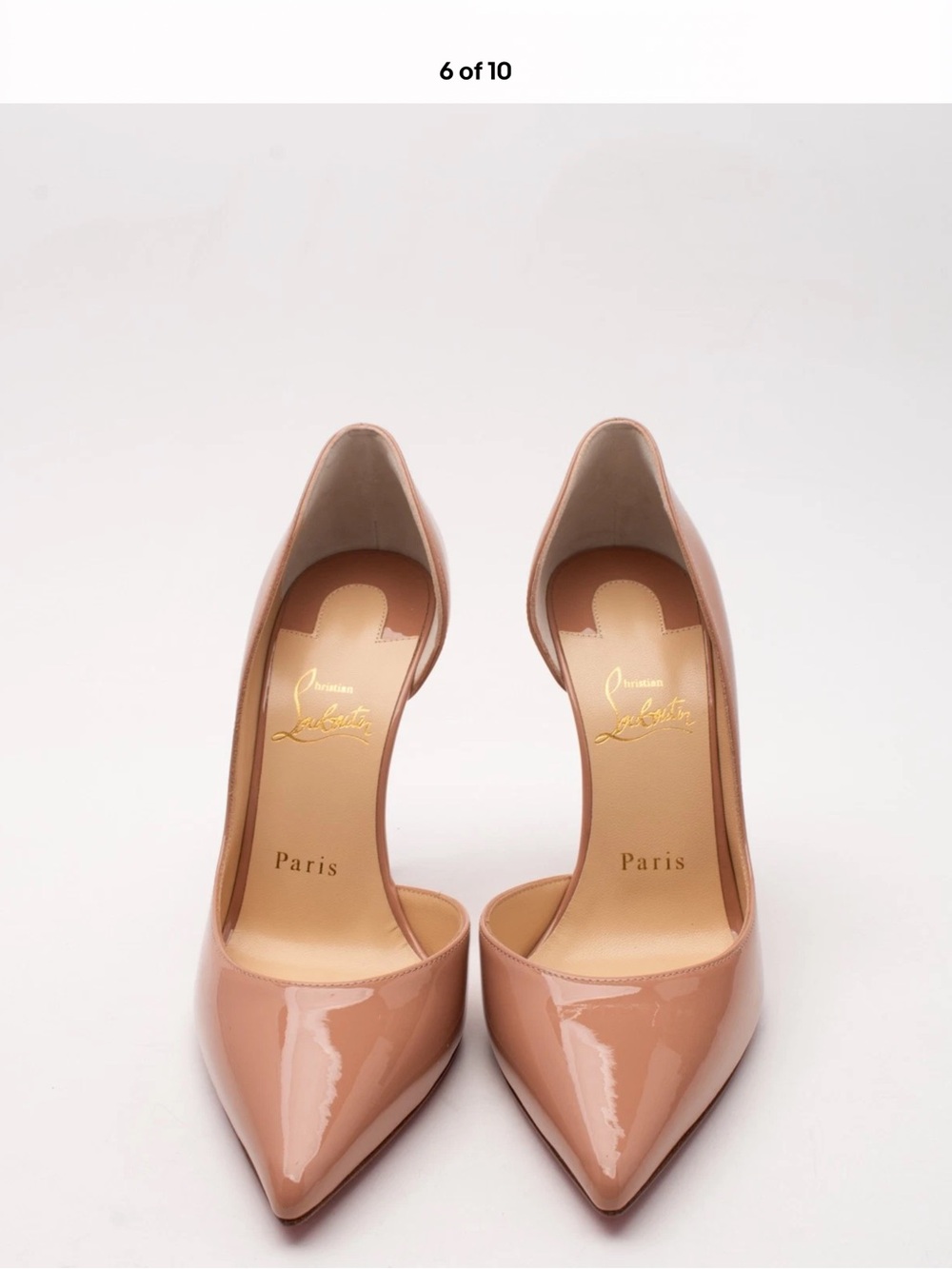 Christian Louboutin Nude Patent D'Orsay Point-Toe Pumps - Blush Patent